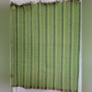 Vintage 70's McNutt Handwoven Wool Throw 43" x 53"